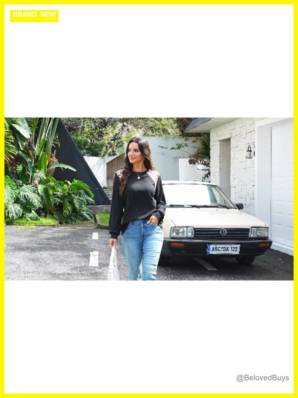 Womens Crewneck Sweatshirt Long Sleeve Pullover Thermal Knit Top - Picture 6 of 6